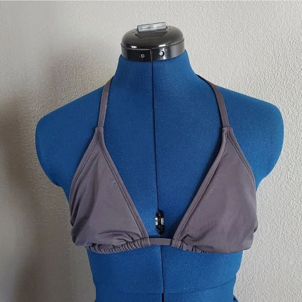 Athleta Gray Triangle Bikini Top Medium